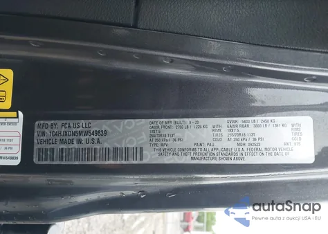 2021 Jeep Wrangler Unlimited Sport z USA, uszkodzony, nr VIN 1C4HJXDN5MW549839